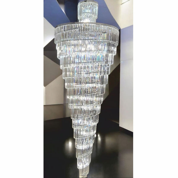 Casa Padrino Luxus Glas Kronleuchter Silber Ø 60 x H. 100 cm - Made in Italy