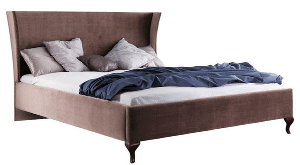 Casa Padrino lit double art nouveau de luxe taupe / marron foncé 196,4 x 211 x H. 121 cm - Lit Art Nouveau - Mobilier de Chambre Baroque & Art Nouveau