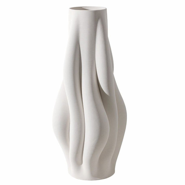 Casa Padrino jarrón de lujo blanco A. 48 cm - Florero de cerámica - Accesorios decorativos