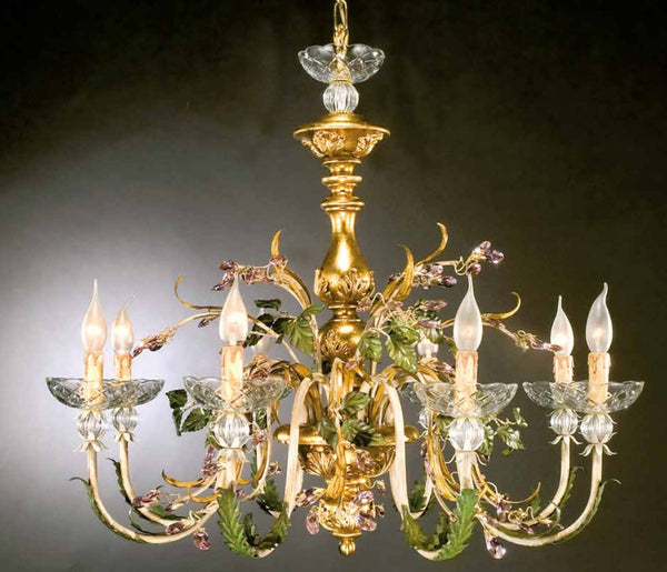 Casa Padrino Lustre Baroque Ø 90 x H. 80 cm 8 lumières - Luminaire Italien Fait Main - Luminaires Baroques
