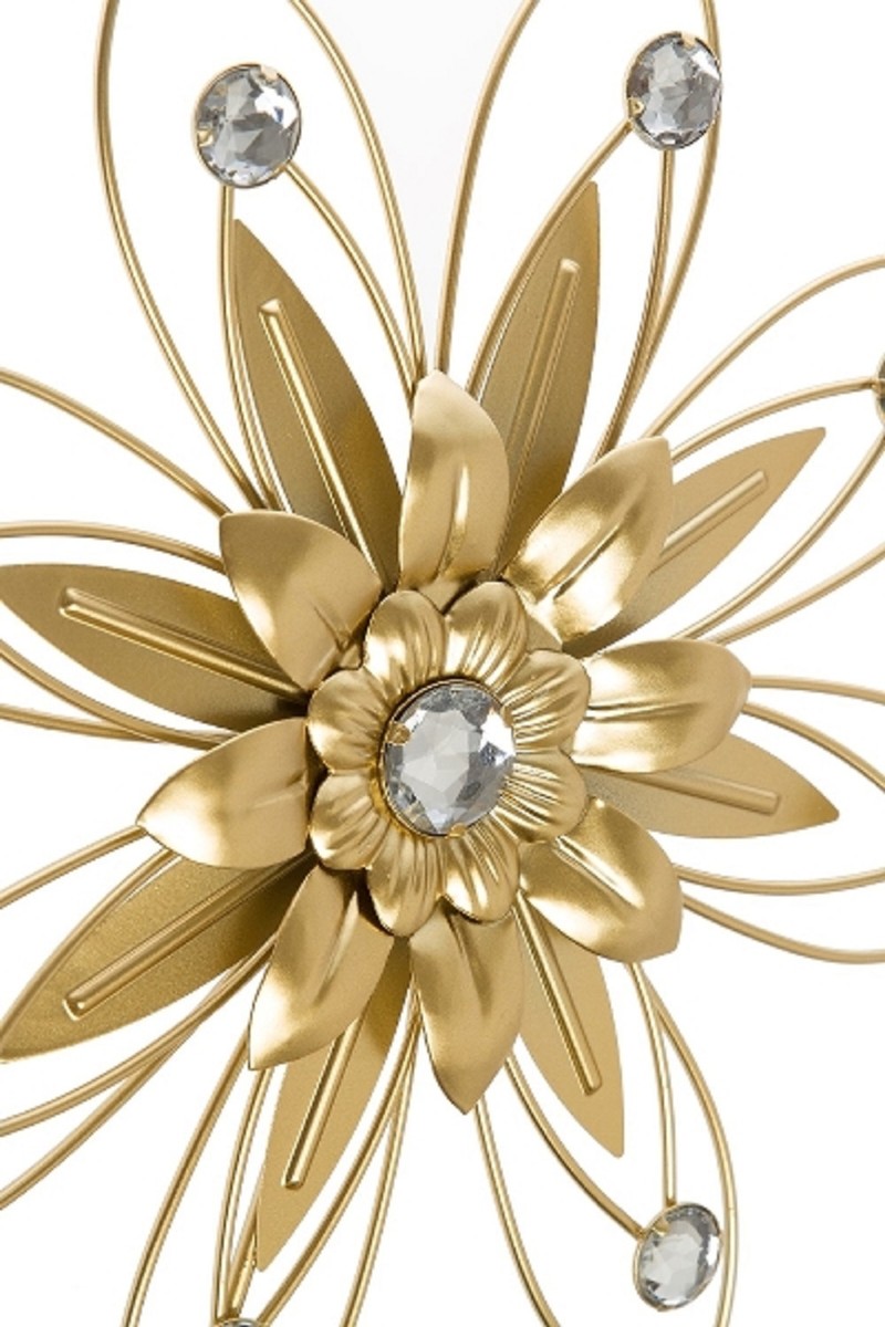 Casa Padrino Designer Wandkerzenhalter 4er Set Gold 26 x 6 x H. 32 cm - Dekorative Wanddeko