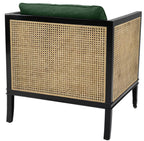 Casa Padrino Luxus Sessel Grün / Schwarz / Naturfarben 71 x 68,5 x H. 84 cm - Hotel Möbel