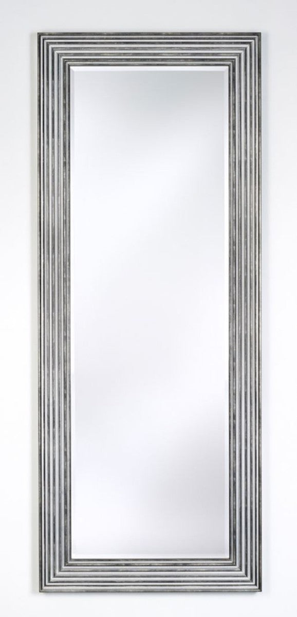 Casa Padrino specchio soggiorno lusso argento / nero 67 x H. 167 cm - Accessori Soggiorno