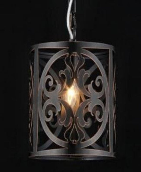 Casa Padrino Lampadario a Soffitto Barocco Marrone 18 x H 27 cm Stile Antico - Mobili Lampada Luce Sospensione