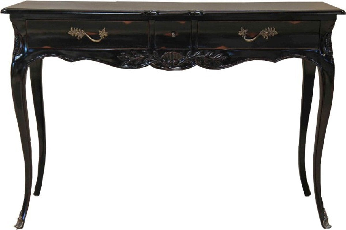 Casa Padrino Barock Schreibtisch Antik Schwarz 120 x 80 x 45 cm - Sekretär Luxus Möbel