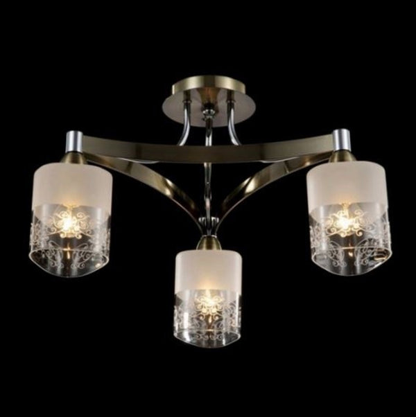 Casa Padrino Lámpara de Techo Moderna en Cromo y Bronce, 50,7 x H 22 cm, Estilo Antiguo