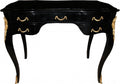 Casa Padrino Luxus Barock Schreibtisch in Schwarz Hochglanz und Gold, 100 x 58 x 80 cm, handgefertigter Sekretär