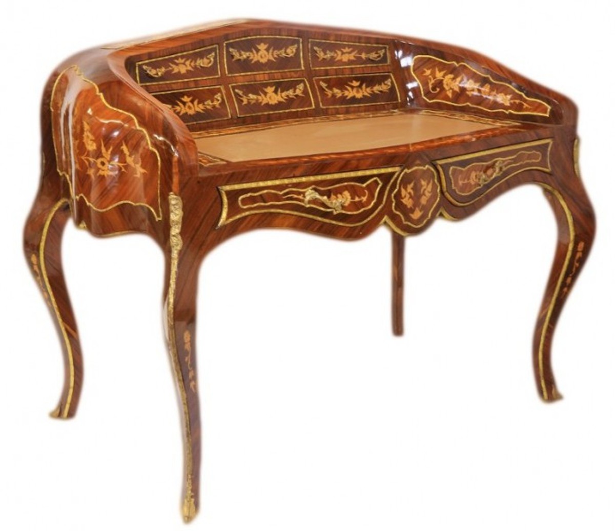 Casa Padrino Luxus Barock Schreibtisch Mahagoni Sekretär 120 cm Französischer Stil Antik Stil