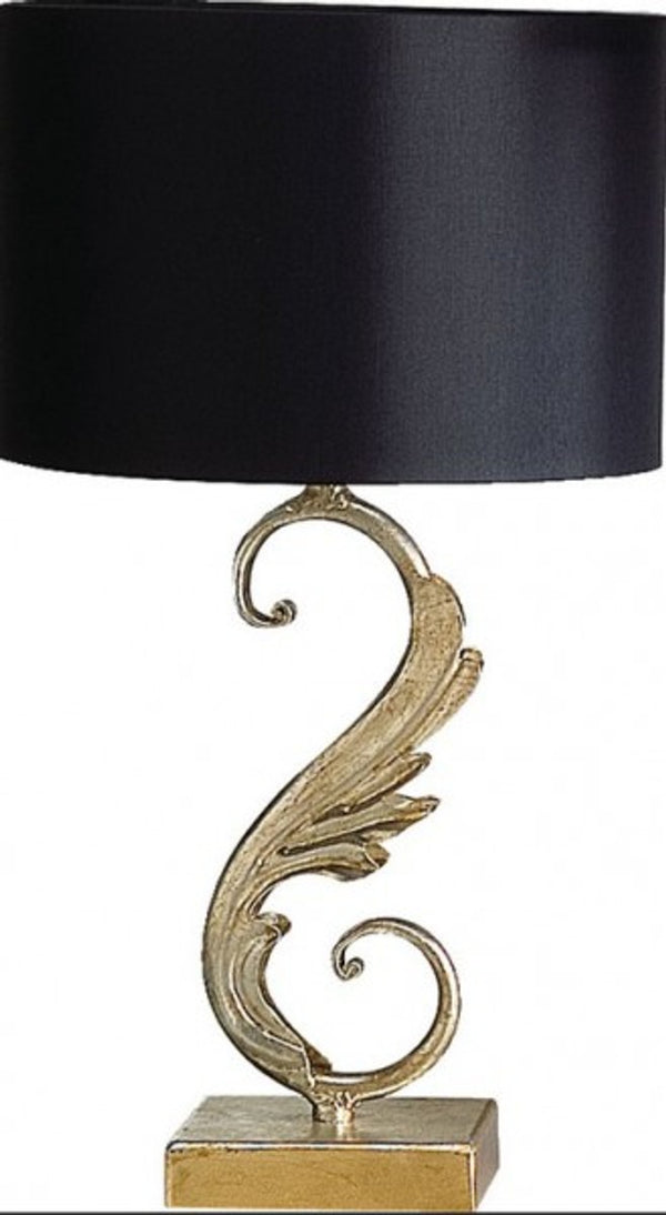 Casa Padrino Luxury Baroque Table Lamp Black / Gold 45 x 24 cm - Handcrafted Column Lamp from Italy
