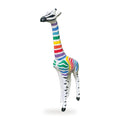 Casa Padrino Garten Deko Skulptur Giraffe Weiß / Bunt H. 205 cm - Garten Deko Figur (freigestellt)