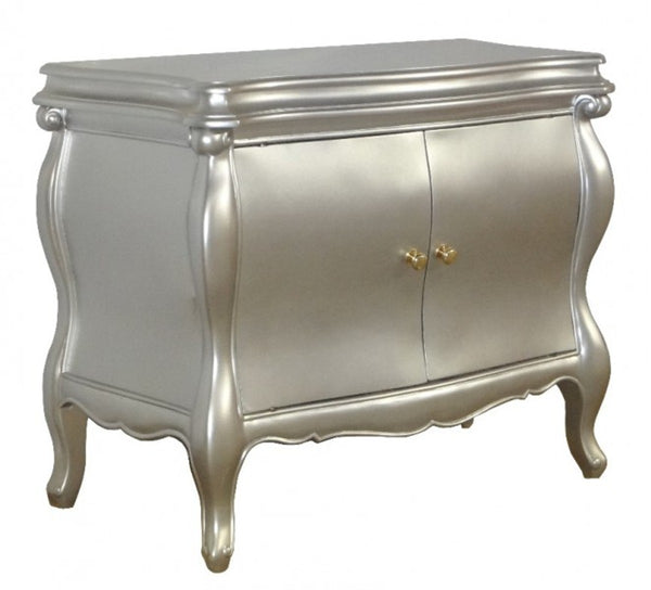 Casa Padrino Cómoda Barroca Vienna Estilo Antiguo Plata Madera Maciza de Caoba 95 x 53 x 86 cm